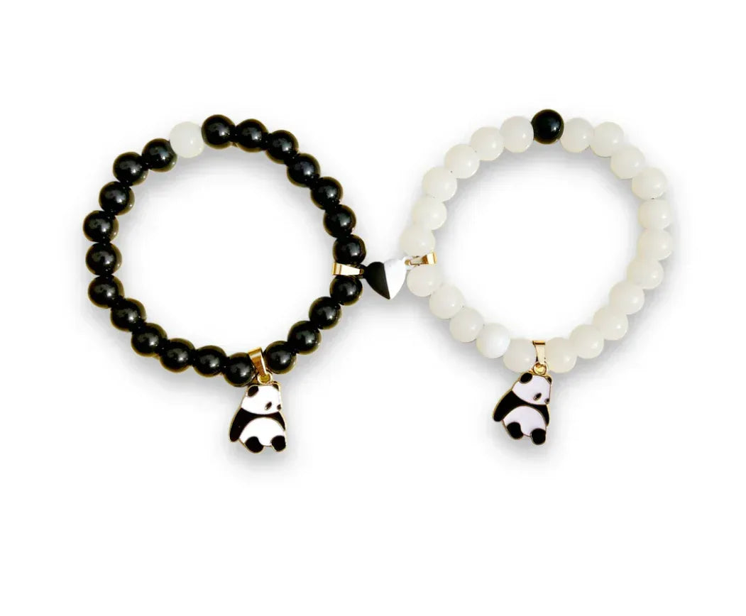 Cute Panda Charm Couple with Magnet Heart Bracelet - Eazzy Store