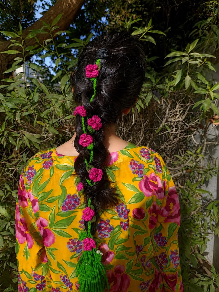 Crochet beautiful colourful flower paranda for girls