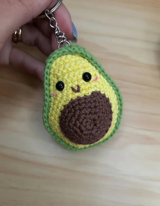 Handmade Crochet Avocado Keychain – Cute & Fun Key Holder and Bag Charm - Eazzy Store
