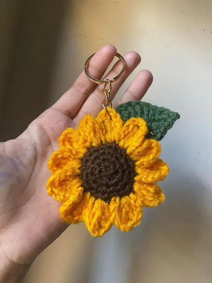 Crochet Sunflower Keychain - Eazzy Store