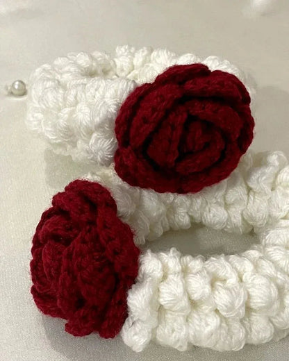 Handmade Crochet pair Gajray – Elegant Floral Hair & Hand Accessories - Eazzy Store