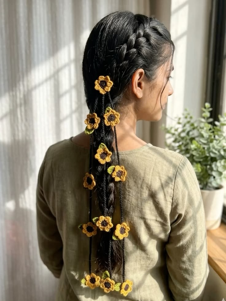 Crochet beautiful colourful flower paranda for girls