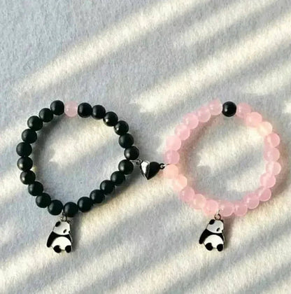Cute Panda Charm Couple with Magnet Heart Bracelet - Eazzy Store