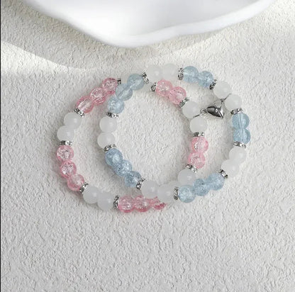 Flower Bead Heart-shaped Magnetic Buckle Couple Bracelet - Eazzy Store