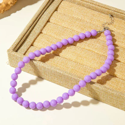 Acrylic Colorful Beaded Necklace Multifunctional Simple Durable Geometric Neutral Dark Accessories - Eazzy Store