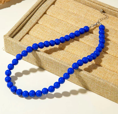 Acrylic Colorful Beaded Necklace Multifunctional Simple Durable Geometric Neutral Dark Accessories - Eazzy Store