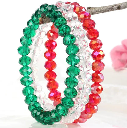 3-piece Set of Artificial Crystal Elastic Bracelets Transparent Bead Bracelets for Women - Eazzy Store