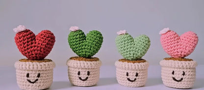 Crochet Cute Heart Pot for Decorations - Eazzy Store