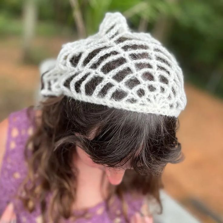 Crochet beautiful dpider web bandana for girls