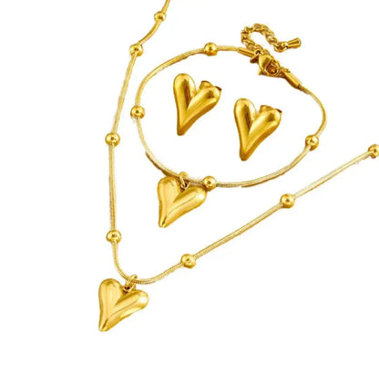 Stainless Steel Ball Chain and Heart Shape Combo Set - Eazzy Store