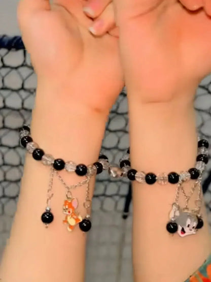 🐱🐭 Tom & Jerry Bead Bracelet – Cute Cartoon-Inspired Trendy Accessory - Eazzy Store