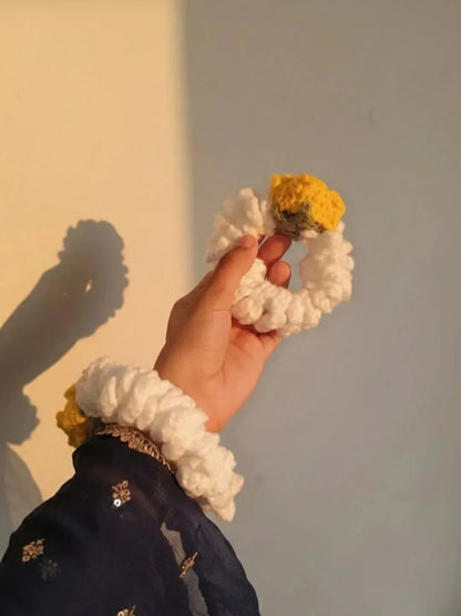 Handmade Crochet pair Gajray – Elegant Floral Hair & Hand Accessories - Eazzy Store