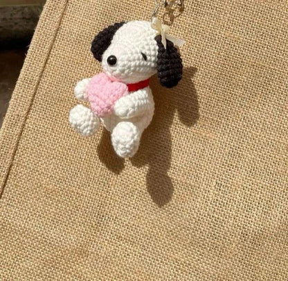Handmade crochet Snoopy stuffed toy Keychain or Amigurumi - Eazzy Store