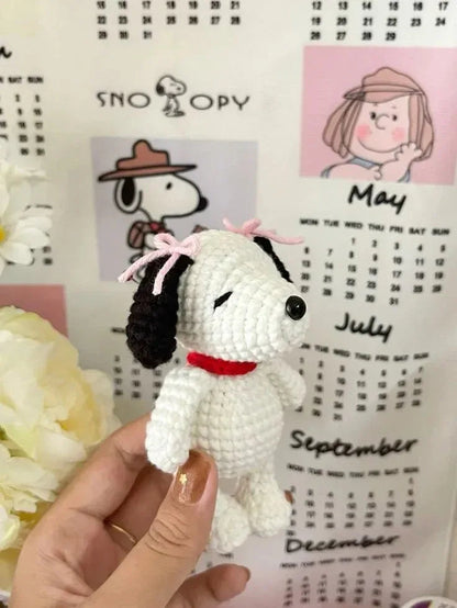 Handmade crochet Snoopy stuffed toy Keychain or Amigurumi - Eazzy Store