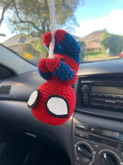 Hanging Spider Man Crochet Amigurumi for Car Mirror - Eazzy Store