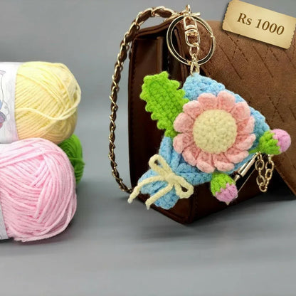 Women Handmade crochet Cute Flower Keychain - Eazzy Store