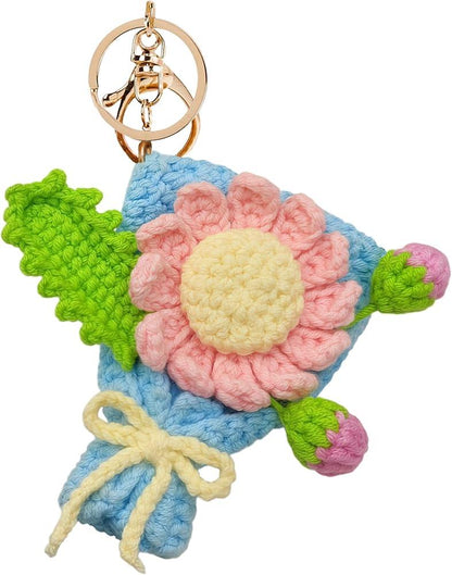 Women Handmade crochet Cute Flower Keychain - Eazzy Store