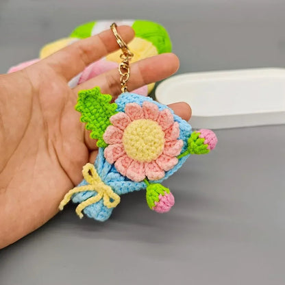 Women Handmade crochet Cute Flower Keychain - Eazzy Store