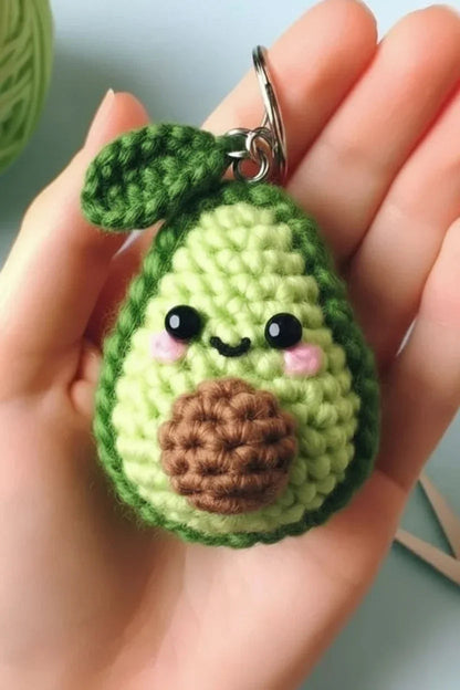 Handmade Crochet Avocado Keychain – Cute & Fun Key Holder and Bag Charm - Eazzy Store