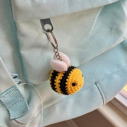 Handmade Crochet Bee Keychain – Cute, Colorful & Aesthetic Key Holder and Bag Charm - Eazzy Store